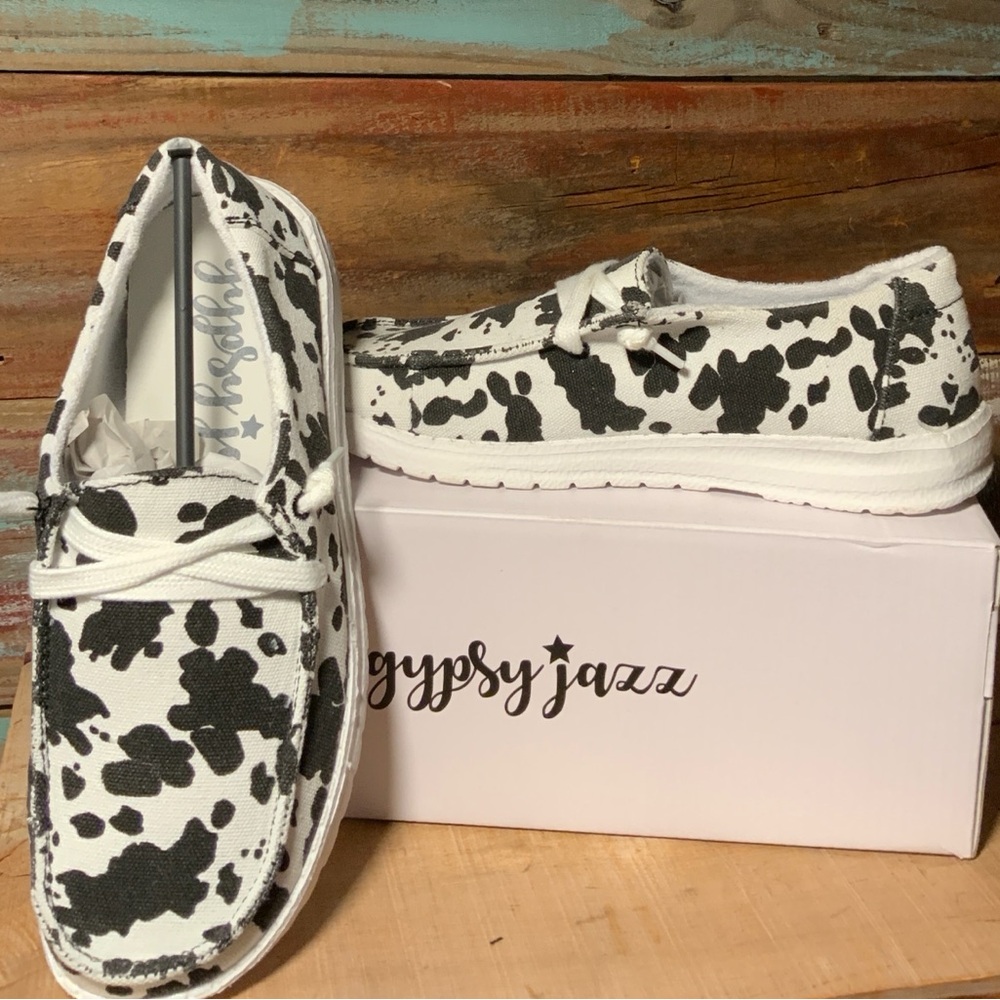 NEW Gypsy Jazz  Cow Pattern Sneakers